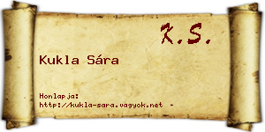 Kukla Sára névjegykártya