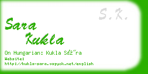 sara kukla business card